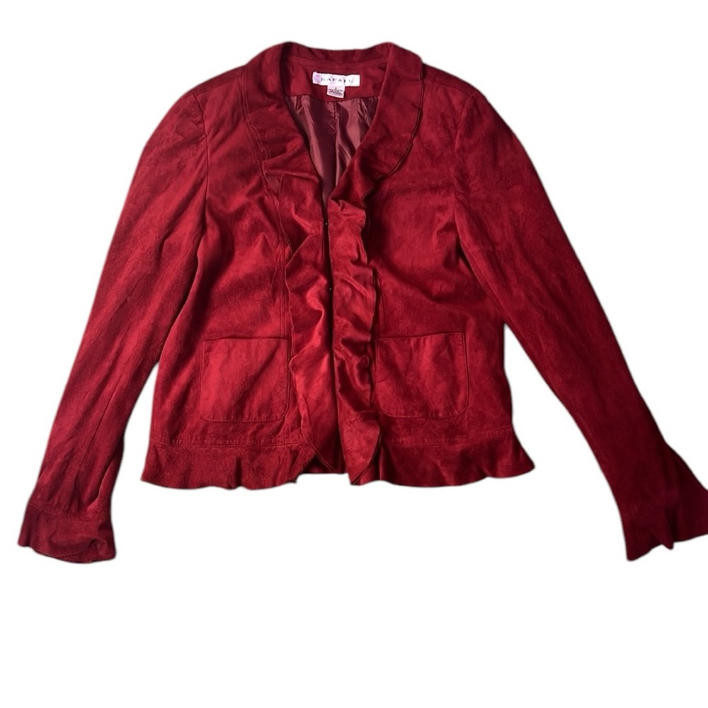Rafael Deep Red Faux Suede Jacket/Blazer Size‎ 12